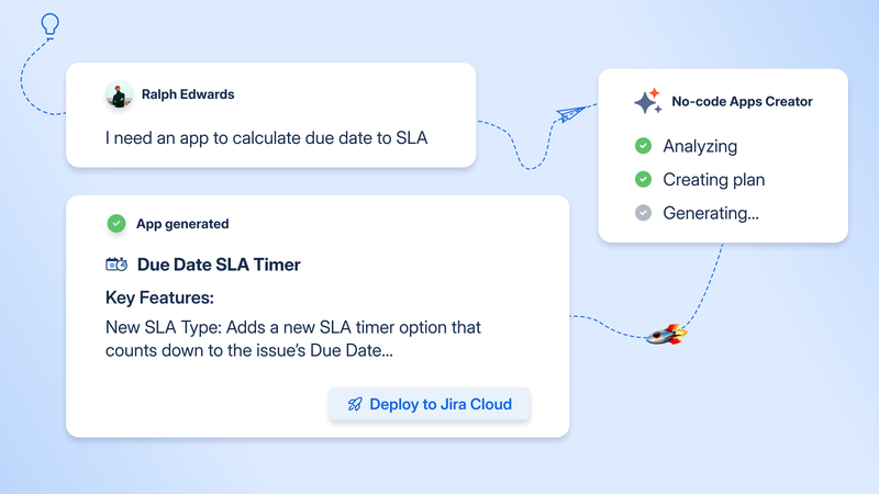 Illustration of the No-code Apps Creator for Jira on Atlassian Forge